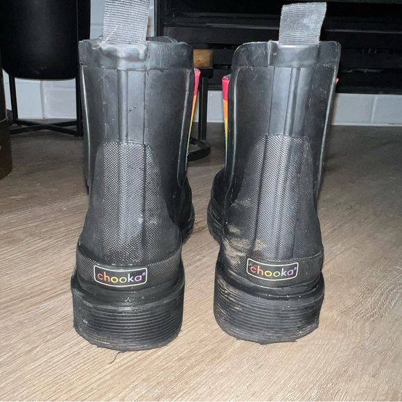 Chooka Ballard Rain Boots - Black/Multicolor Rainbow - Size: US7 - Picture 11 of 16